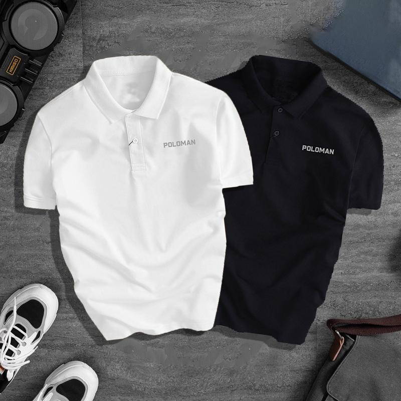 COMBO 2 ÁO Áo Thun Polo Nam Nữ Poloman Basic Chất Liệu CVC Cá Sấu Thoáng Mát Phong Cách Trẻ Trung Dể Mặc Có Bigsize Trên 90kg - Poloman Basic