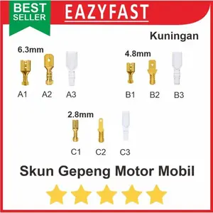 Skun Kabel Gepeng Motor Mobil Male Female Cover Karet Socket Terminal