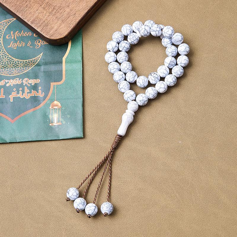 Product Introduction of [LIMITED] Islamic Prayer Beads 33 Natural Coconut – Cracked Texture Misbaha Dhikr Counter, Handcrafted Muslim Accessory for Women/Men 9