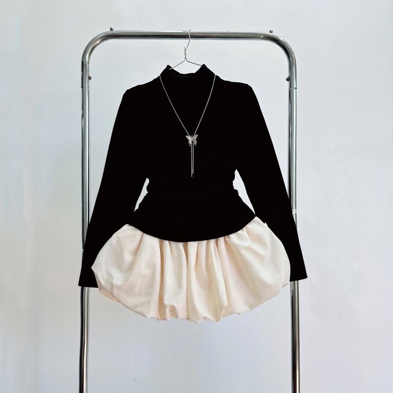 Sét áo váy bigsize nữ áo giữ nhiệt tay dài thu đông mix chân váy bí (có áo lẻ áo) hót trend cho nữ đậu bigsize Women Top ( g216 , cv413) Đậu bigsize