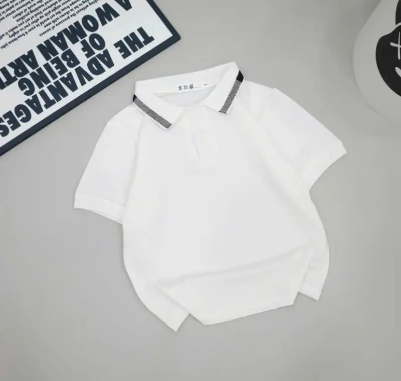 Áo thun Polo cho bé trai bé gái chất liệu cotton thoáng mát thấm hút mồ hôi size 12 - 35kg 2