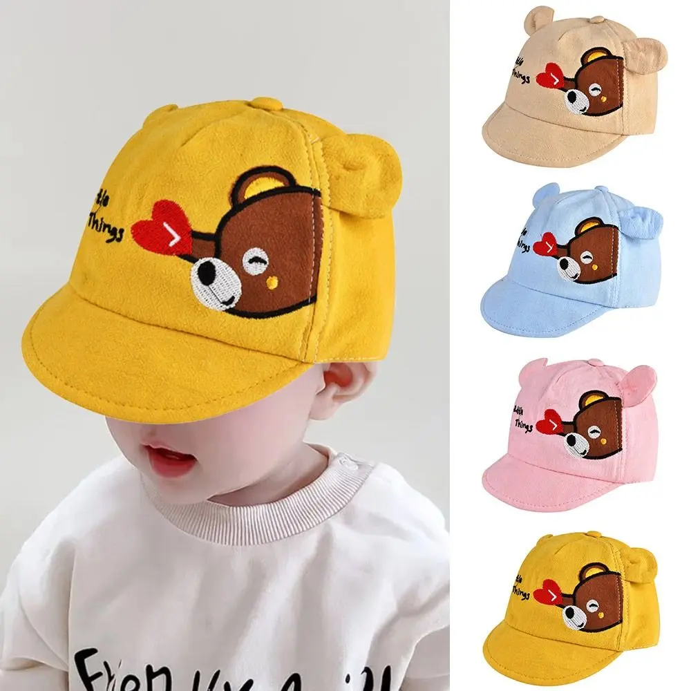 Adjustable Cap Baby Baseball Cap Peaked Caps Cartoon Toddlder Children Duck Tongue Cap with Ears Sun Protection Sun Hat for Spring Summer