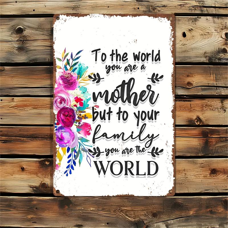 Product Introduction of Tribute To Mothers With Floral Design. Retro Metal Tin Sign Vintage Sign Rustic Style for Home Kitchen, Cafe, Bar, Yard, Garage, Outdoor/ Indoor Wall Decor 8x12in Tin Painting- 1pc 2
