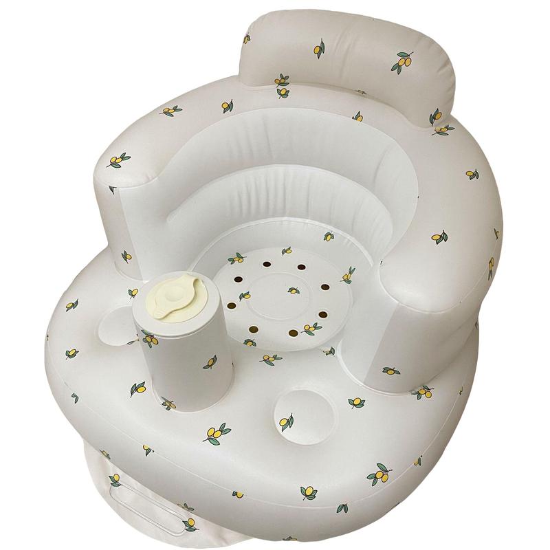 Baby's First Chair, 1 Count Cozy Inflatable Baby Sofa, Cute Animal & Plant Pattern Baby Learning Seat, Foldable Baby Shower Chair for Baby Boys and Girls, Stocking Fillers, Birthday Gifts, Baby Furniture, High Chair 1