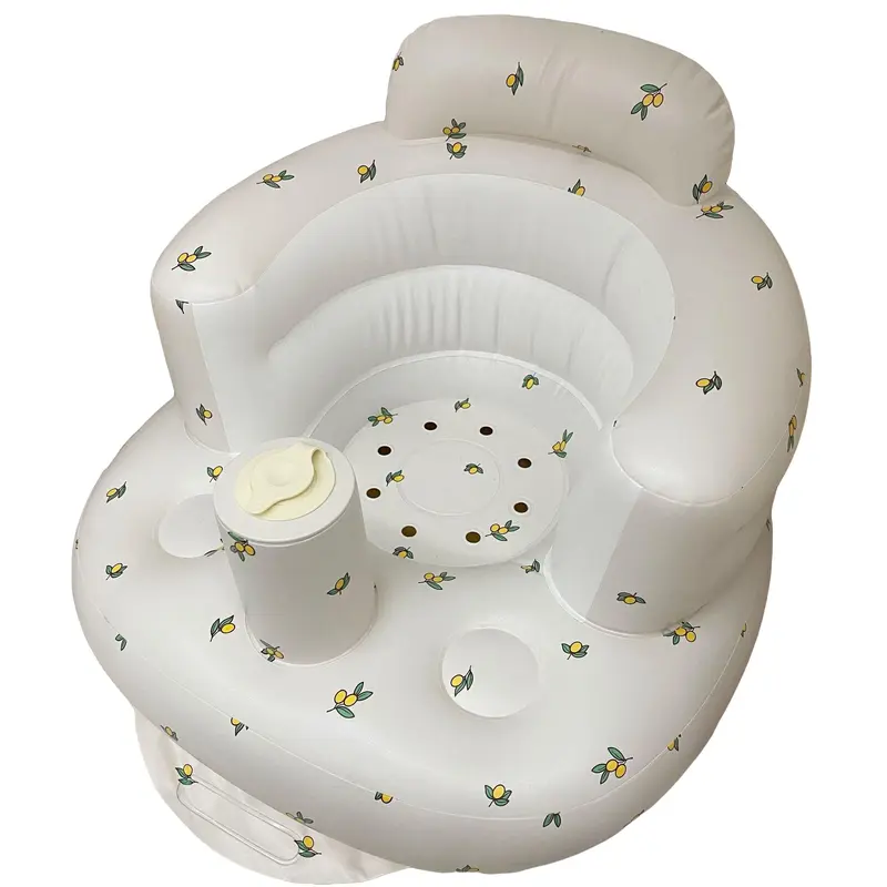 Baby's First Chair, 1 Count Cozy Inflatable Baby Sofa, Cute Animal & Plant Pattern Baby Learning Seat, Foldable Baby Shower Chair for Baby Boys and Girls, Stocking Fillers, Birthday Gifts, Baby Furniture, High Chair 0