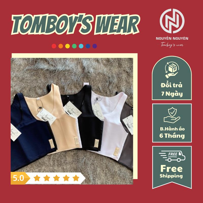 Áo Nịt Gen Không Viền Cài Hông - Áo Nịt Ngực Tomboy Gen Thun Không Viền Cài Hông Lót Bó Làm Nhỏ Định Hình Ngực Tập Gym Thể Thao Nữ Bigsize Nguyễn Nguyên