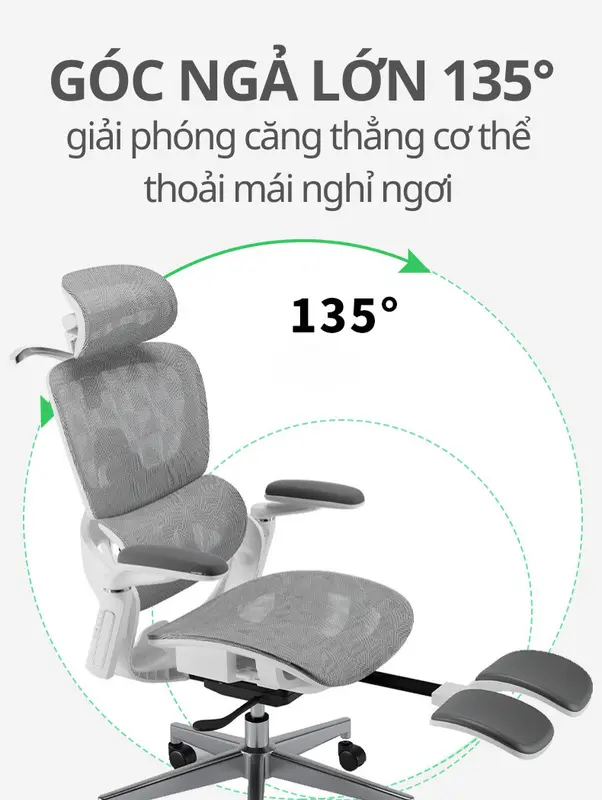 [CTH-08] RESDANI Ghế Công Thái Học,Ghế Văn Phòng Ngả Lưng 135 Độ, Có Gác Chân Tiện Lợi ,Tựa Lưng Điều Chỉnh Linh Hoạt ghế  công thái học ghế  xoay ghế  thư giãn 2