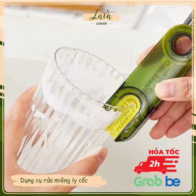 Bàn Chải Vệ Sinh Ly Cốc Hình Chữ U 3 Trong 1 Tiện Lợi, Đa Năng