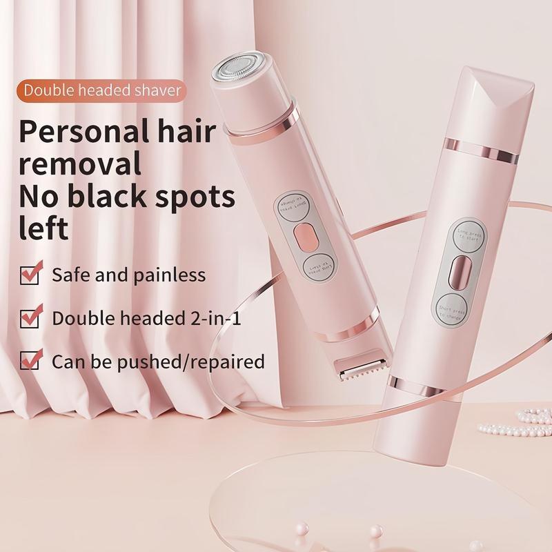 2 in 1 Electric Body Shaver for Women, 1 Piece Double-ended Rechargeable Electric Bikini Shaver, Wet and Dry Use Body Hair Trimmer for Home & Travel 6