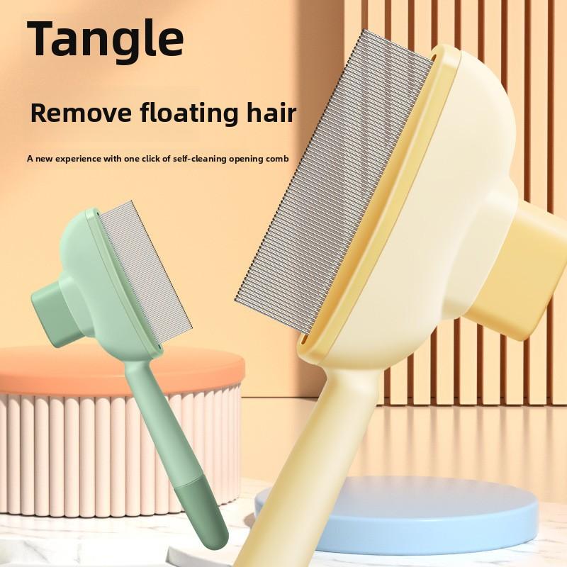 Product Introduction of Cat Dog Comb Knot Opening Float Hair Cleaning Artifact Pet Self-Cleaning Comb Comb Long Hair Massage Knot Hair Removal Special 18