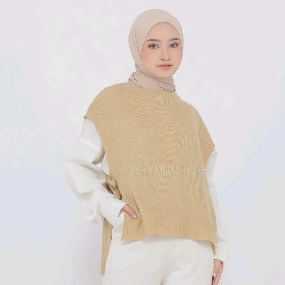 ROMPI TALI RAJUT ANDIN VEST Outer  Wanita  Belah Samping  Atasan