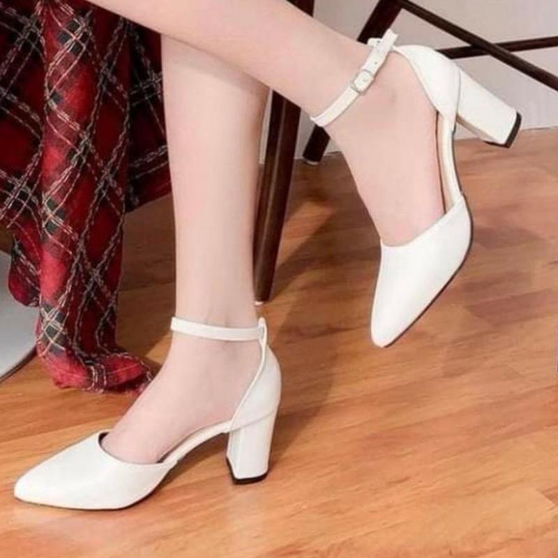 Giày nữ cao gót bít mũi đế vuông 5 phân siêu đẹp A8