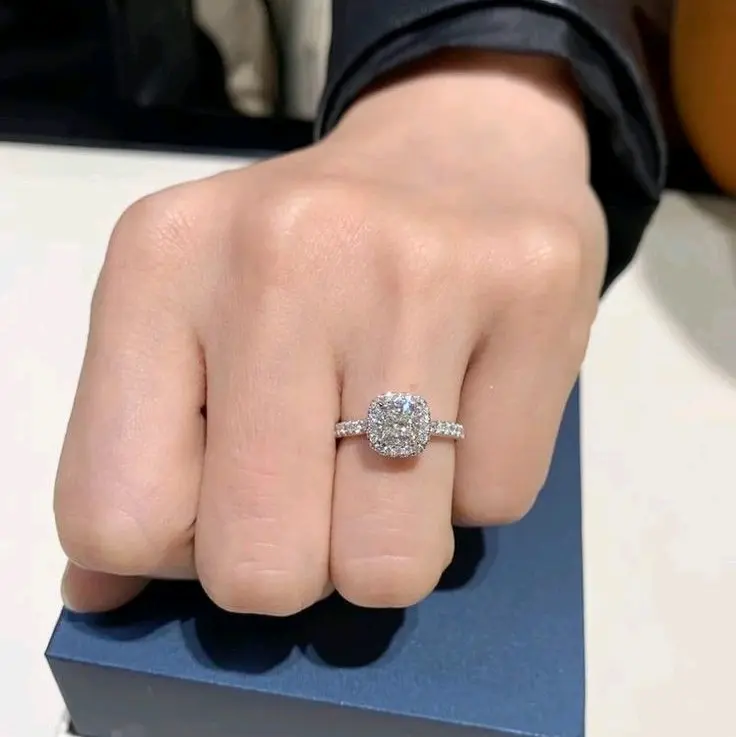 Cincin diamond full mata bentuk kotak terlaris 1