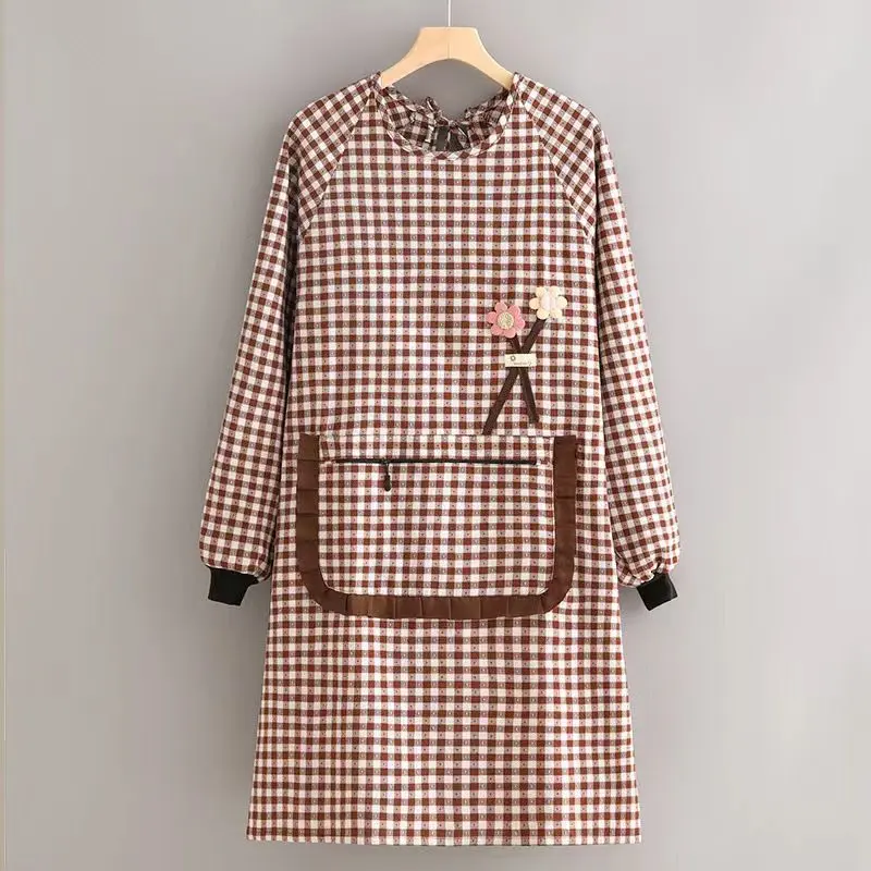 Tạp Dề Cotton Dài Tay Thời Trang Nữ, Tạp Dề Bụng Chống Bám Bẩn, Thích Hợp Cho Nhà Bếp, Mặc Quần Áo Lao Động, Phong Cách Hợp Xu hướng Mới, Năm 2025 Đồng Kitchen 7