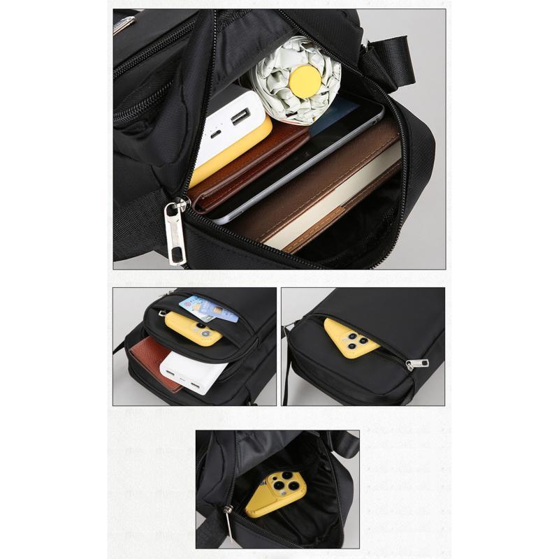 Product Introduction of Fashion Sports Bag Nylon Men's Large Capacity Multi Pocket Casual Shoulder Bag  Outdoor Color Multi Functional Crossbody Bag 11