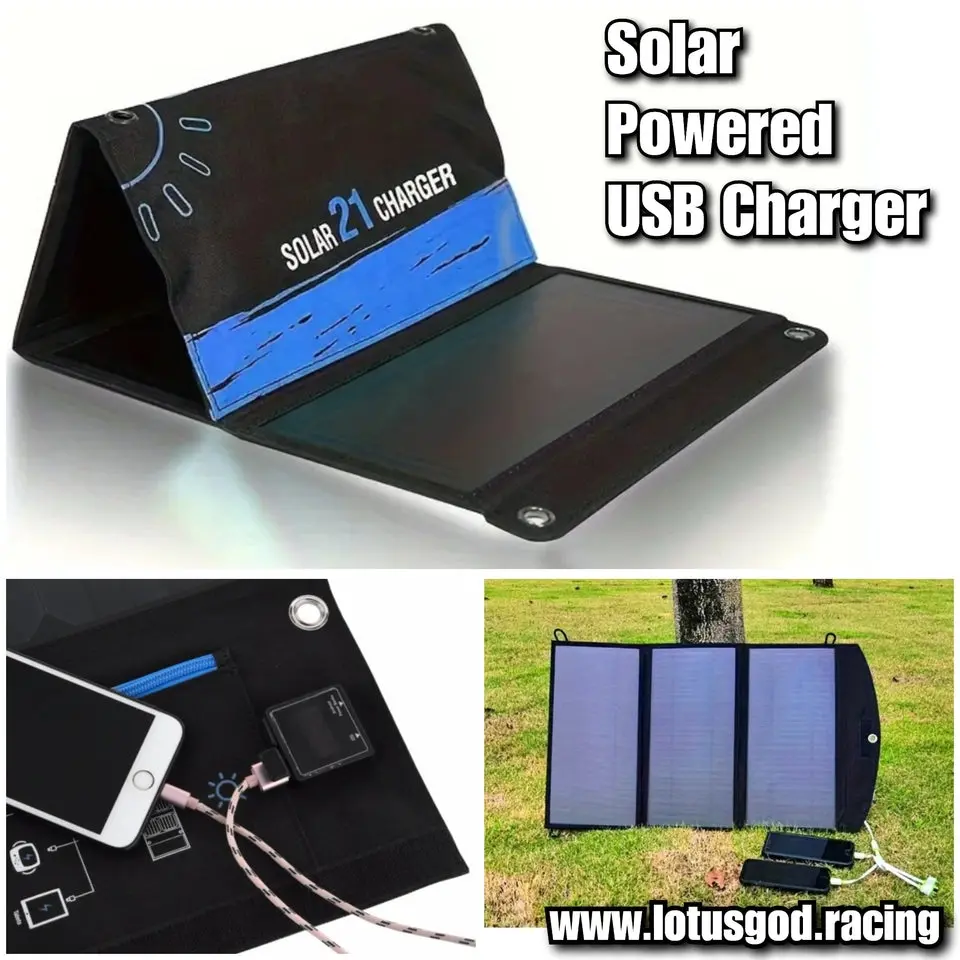 10 Watt 3 Piece Waterproof Foldable Portable Folding Solar Panel Dual 2 USB Port Charger For Outdoor Camping Android Iphone Tablet Charger fan