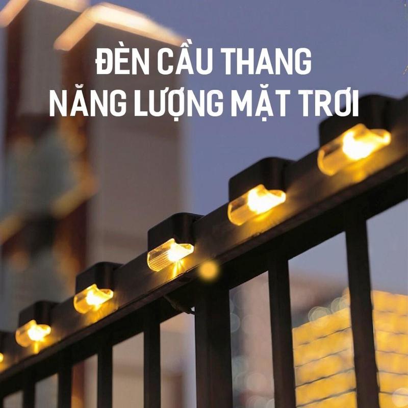 Đèn led năng lượng mặt trời sân vườn gắn bậc cầu thang lan can hàng rào ban…