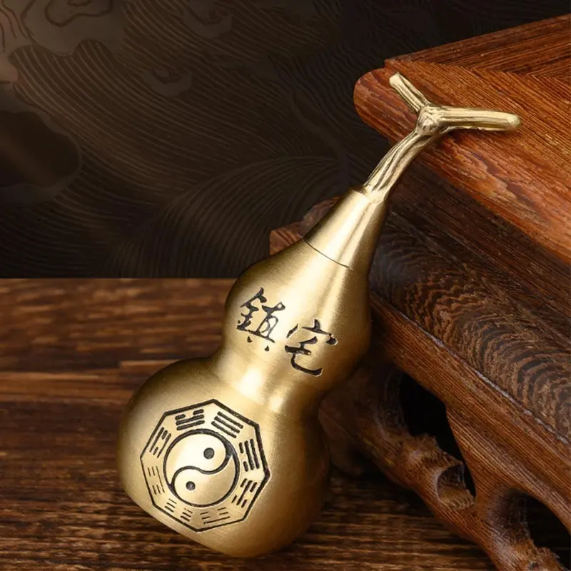 Pajangan Labu Kuningan Cina Feng Shui Home Decor Kelabuhan Labu Tembaga Dekorasi Ornamen Fengshui Kekayaan Decoration Rumah 4