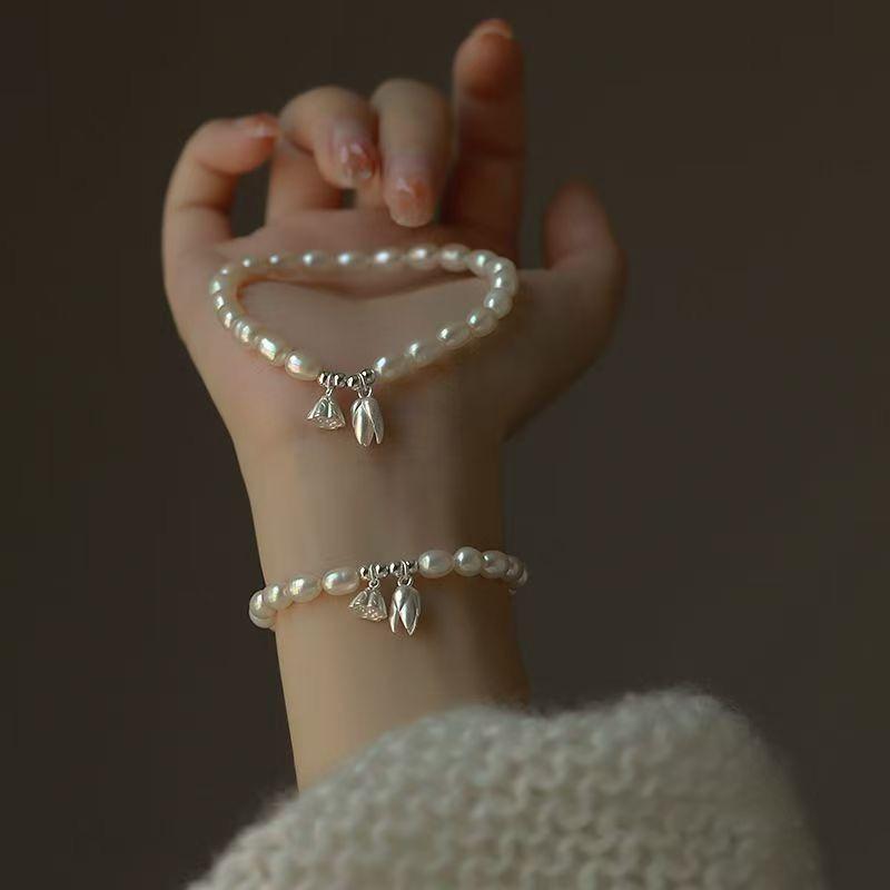  Vòng tay ngọc trai nước ngọt hai cuộc sống vui vẻ phong cách Trung Hoa mới dành cho nữ nhẹ nhàng sang trọng tinh tế vòng tay hoa sen vòng tay ngọc trai tiểu học 