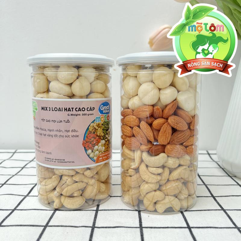 500gram MIX hạt dinh dưỡng (3 loại) ( Không bí , óc chó ) nhà MẸ TÔM Snack Ăn Vặt hạtdinhduong Food Nuts hatsay  kho Cay
