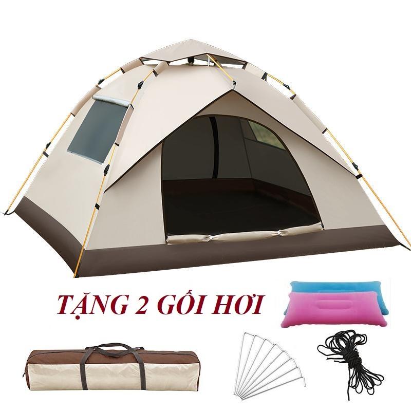 Lều Cắm Trại 2-4 Cửa Chống Thấm Có Lớp Màn Chống Muỗi Cao Cấp Lều Du Lịch Dã Ngoại Phụ Kiện Camping Đi Cắm Trại Tự Bung 200x200x135cm Chất Liệu Vải Chống Nước