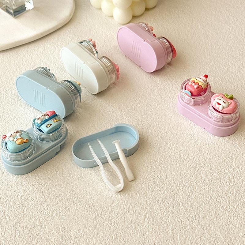 Product Introduction of Cute Contact Lens Case Portable Drawer-type Contact Lens Case With Tweezers And Suction Stick Cute Cartoon Animal Case 16