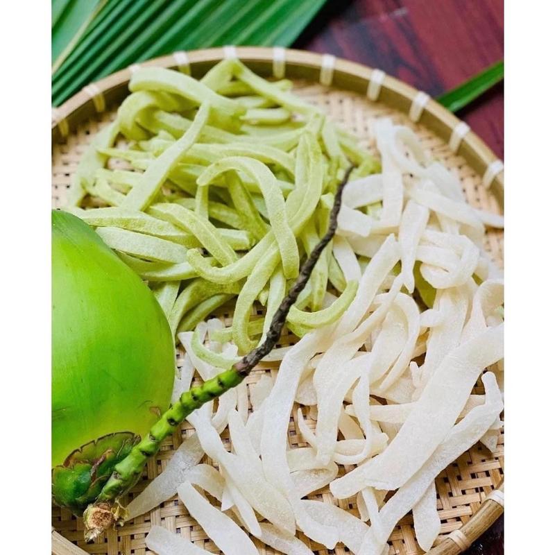 Combo 1kg Mứt dừa non Bến Tre ăn Tết mềm dẻo giảm đường ít ngọt không chất bảo quản màu tự nhiên