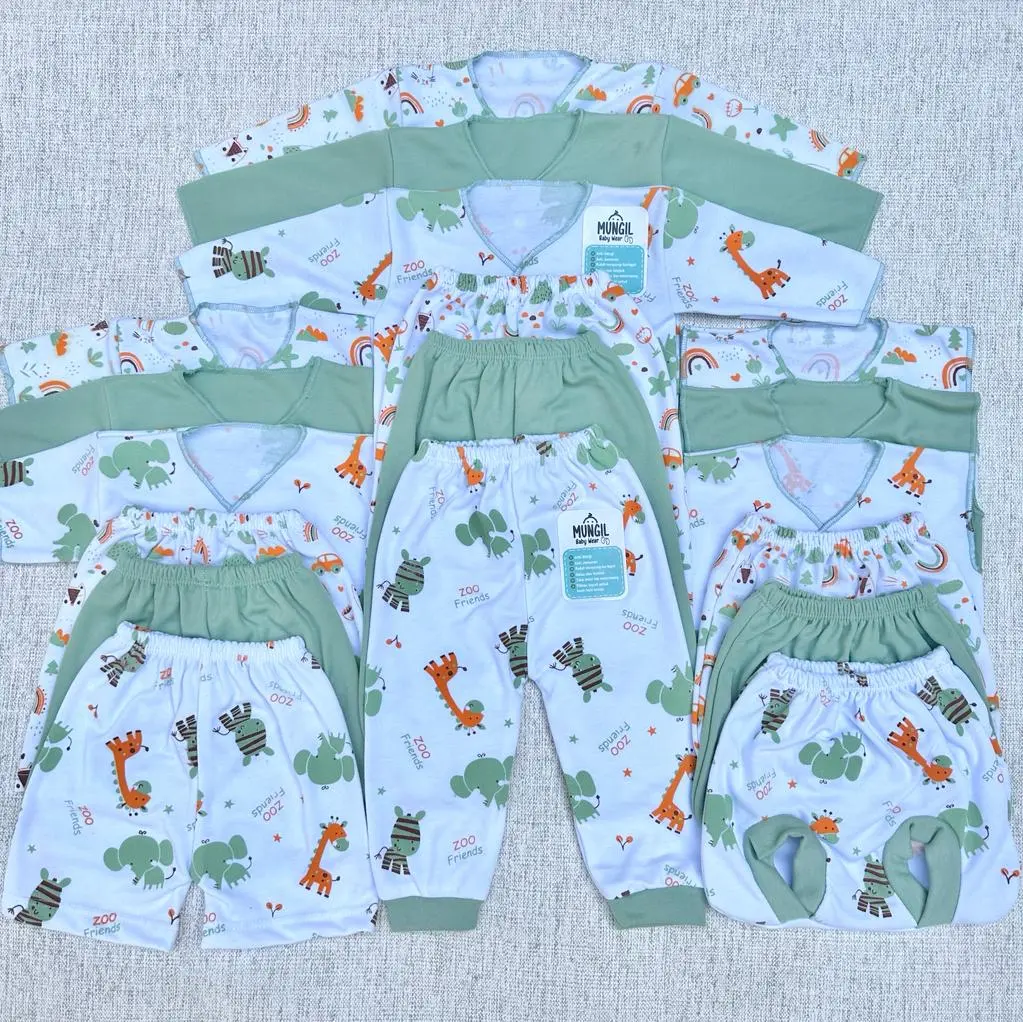 18 Pcs / 9 Stel baju bayi Celana bayi Setelan baju Bayi Baru Lahir Newborn Mungil Baby Wear Katun Perempuan Parsel