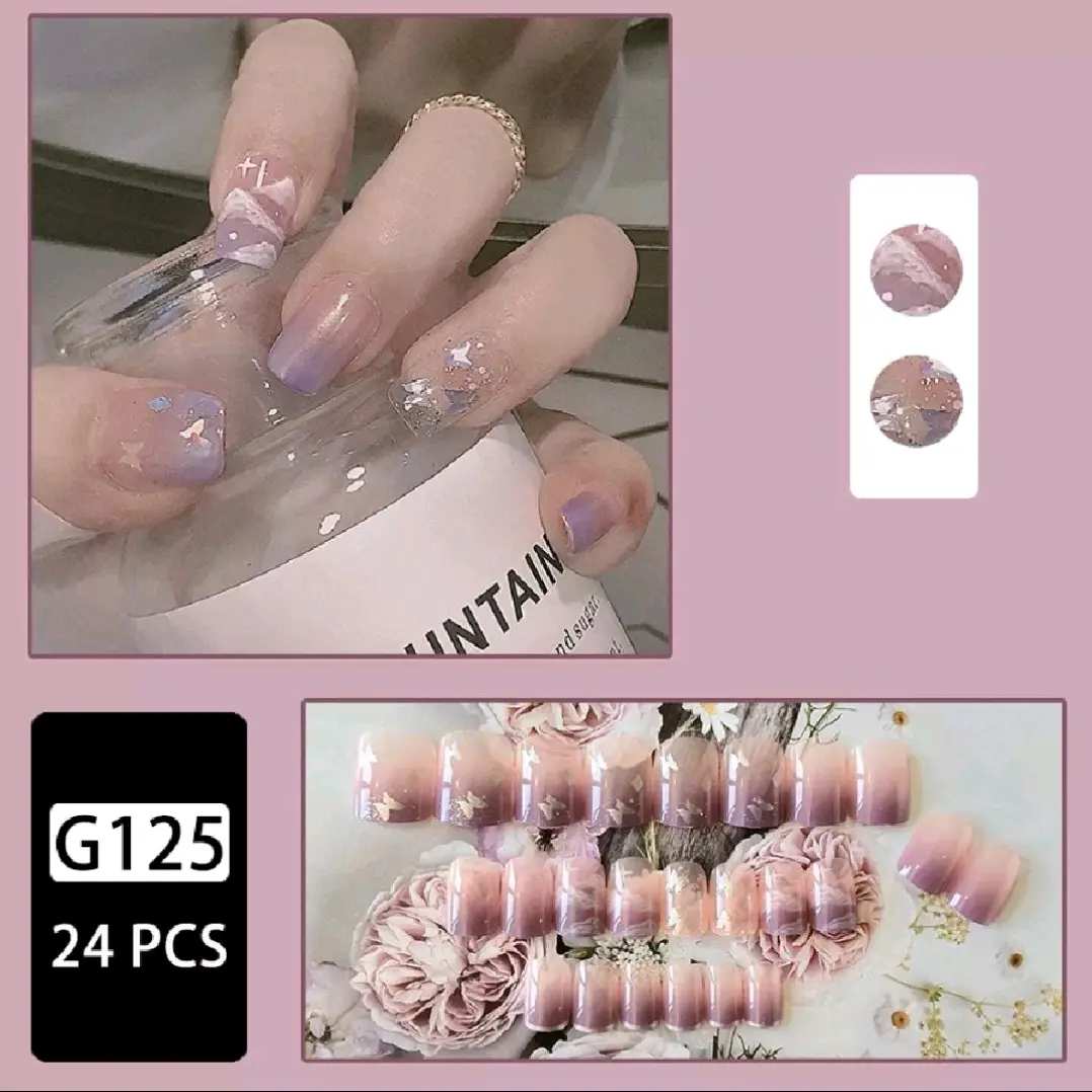 10_TG125 Kuku Palsu 24 pcs Free Lem Jelly