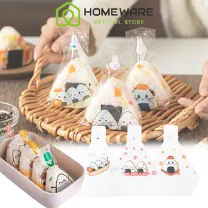 lsi 50 lembar Plastik OnigiriSegitiga Bungkus Nasi Onigiri Wrapper PlastikOPP Kimbab Sushi Roti Kue