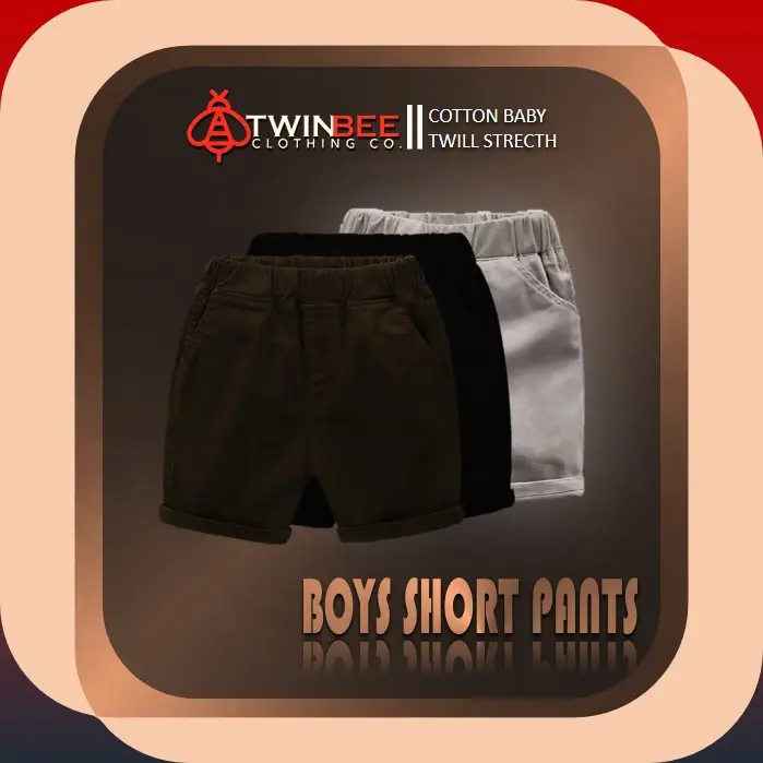 Twinbee Celana Pendek Anak Laki Laki Baby Cotton Twill Strecth Distro Hitam , Hijau , Abu Chino Anak Usia 2 , 3 , 4 ,5 , 6 Tahun Premium Import