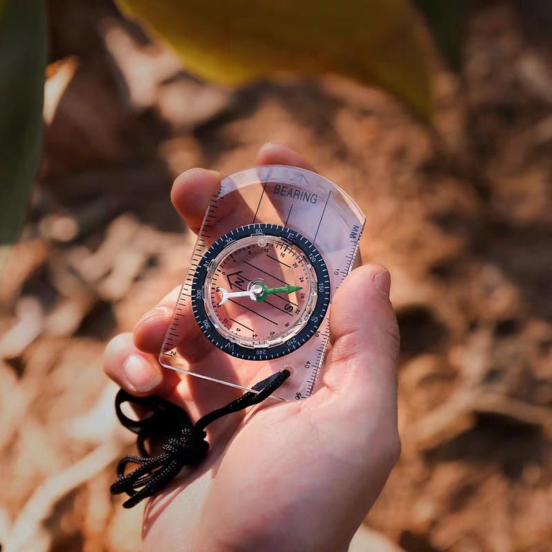 Product Introduction of Outdoor Transparent Mini Acrylic Scale Compass Map Scale Lanyard Compass children  toy 0