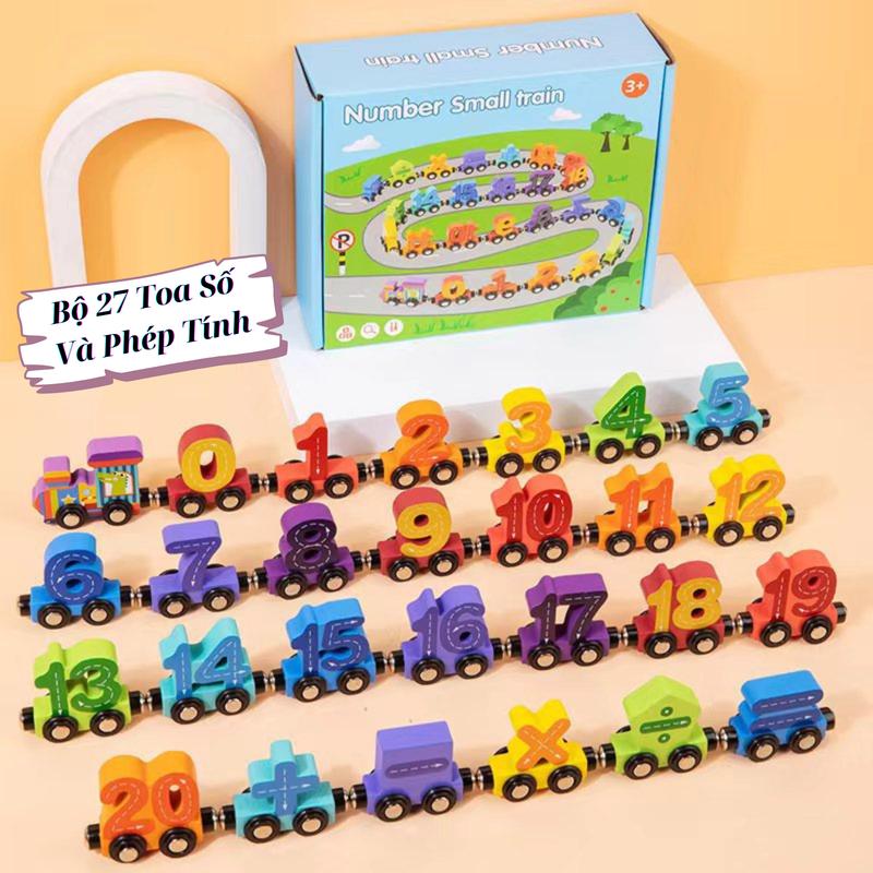 Đồ Chơi Đoàn Tàu Xe Lửa-Đồ Chơi Trí Tuệ-Đoàn Tàu Gỗ Nam Châm Chữ Số Và Động Vật 12-27-28 Chi Tiết Cho Bé-Toy-Đồ Chơi Trẻ Em