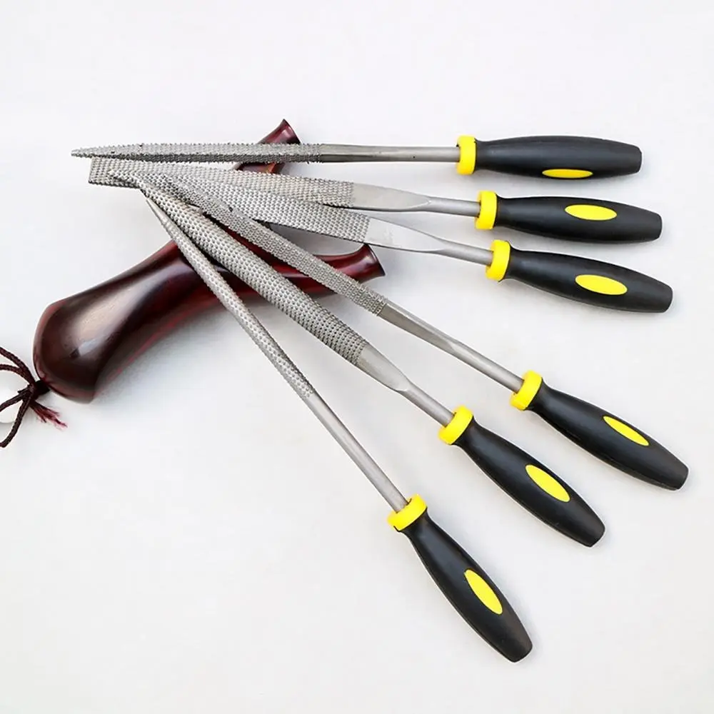 6pcs/set 6x 140mm Mini Metal Rasp Needle Files Set Wood Carving Tools for Steel Rasp Needle Filing Woodworking Hand File Tool