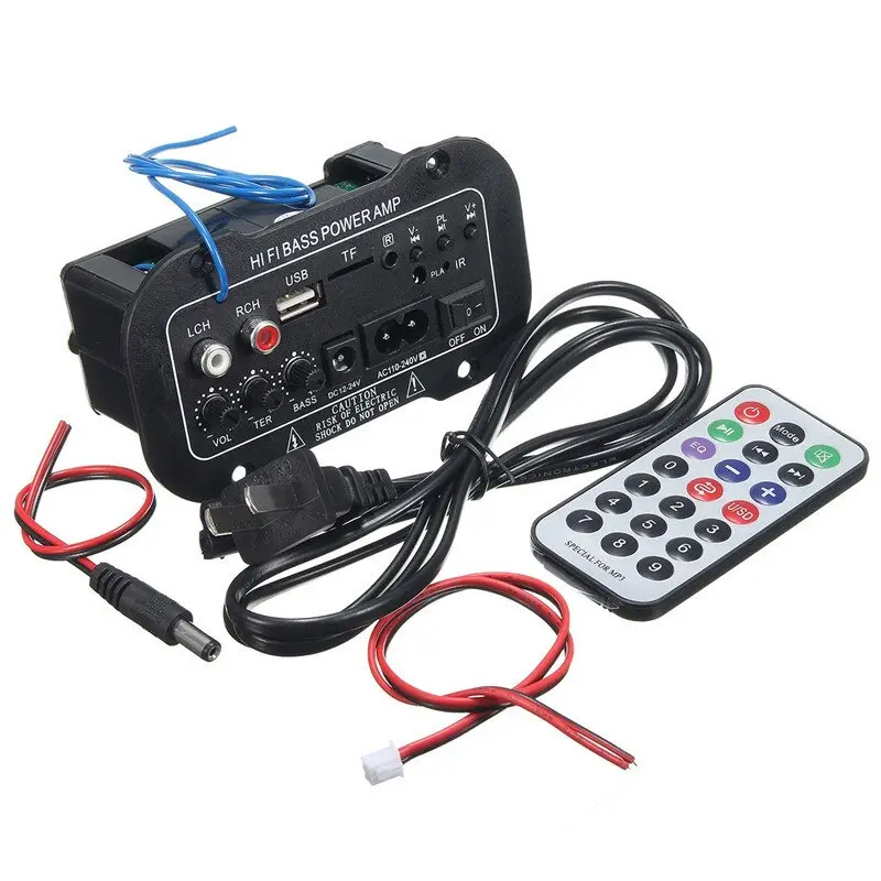 5 Inci 12V 24V 220V Amplifier Ampli Mini Board Audio Bluetooth USB FM Radio TF Player Subwoofer Mobil Bluetooth 2.1 Hi-Fi Bass Penguat Daya Mini Mobil Kit Amplifier Mobil Radio Penguat Digital Audio USB TF Remote Car 6
