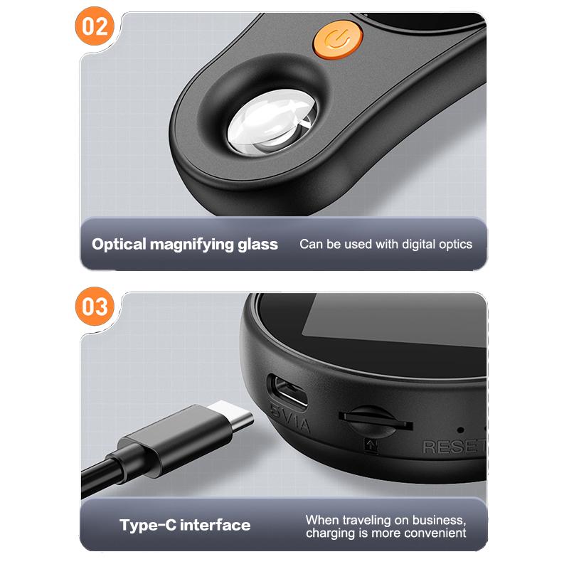 Product Introduction of Digital Handheld Microscope Magnifier For 500X Zoom Electronic Magnifying Glass 2 Million Pixels High Quality IPS Screen 37