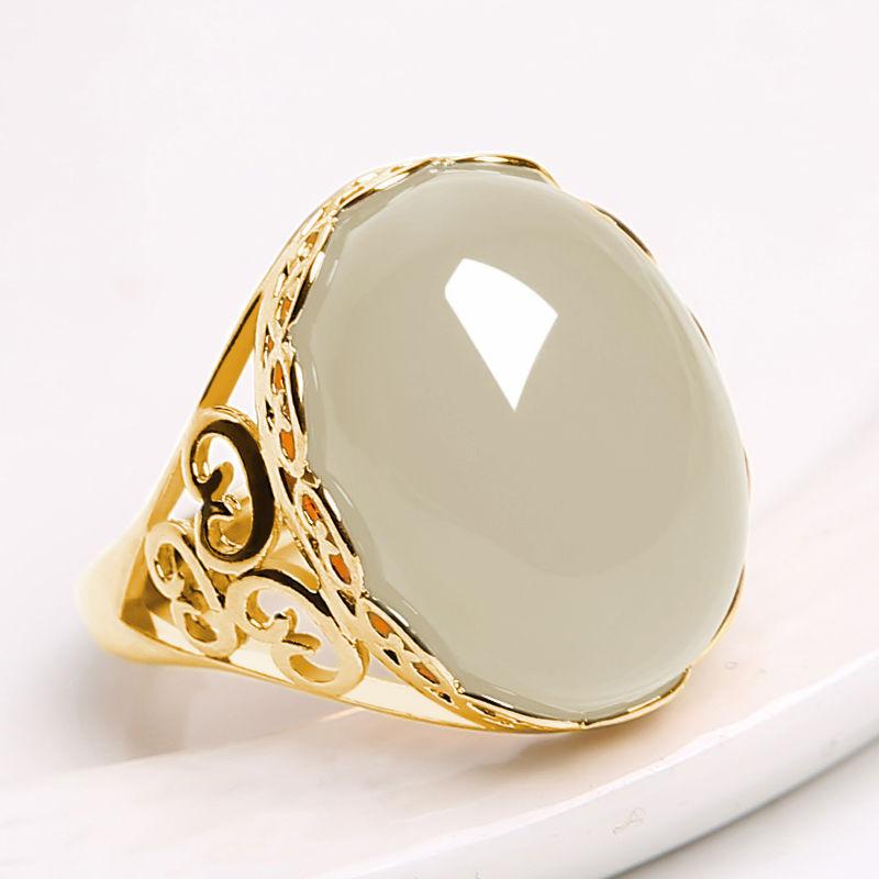 Product Introduction of 2024 new ethnic style ring temperament ring with red and green opening for women 5
