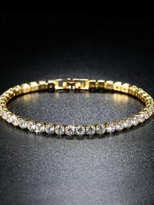 Pulsera de cadena de tenis decorada con elegantes diamantina, pulsera exquisita y moderna para mujeres y hombres, joyería de moda para uso diario y decoración de fiestas