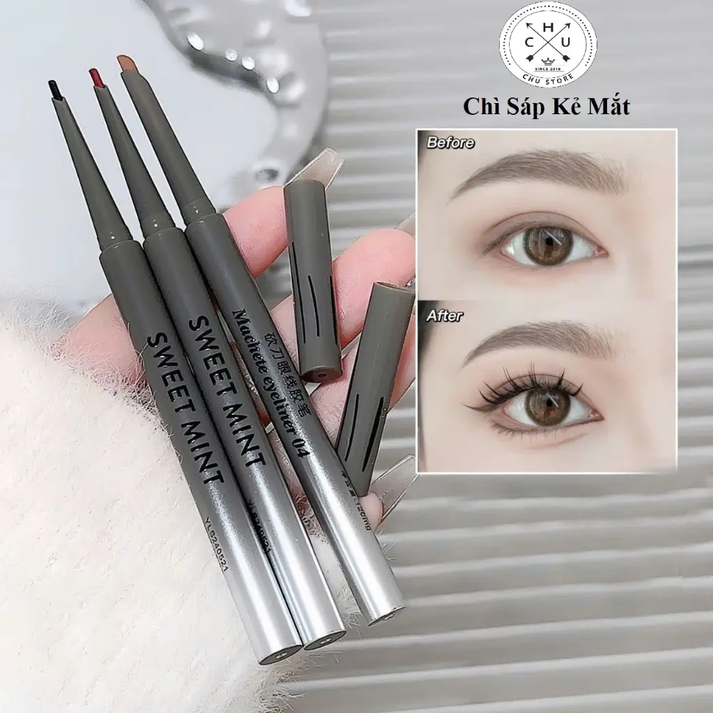 [Free Ship] Bút Kẻ Mắt Kẻ Mí Mắt, Bọng Mắt Sweet Mint Dạng Chì Sáp Siêu Mảnh Mềm Mịn Lâu Trôi Chống Nước 0.1g Km47 S321124456441