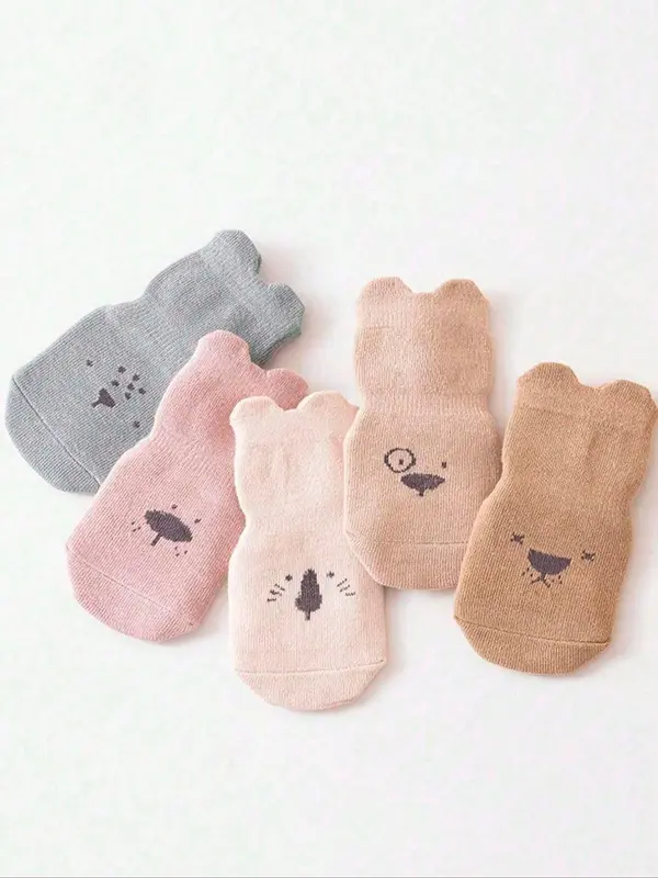 Cartoon Animal Pattern Baby Socks, Cute Comfortable Breathable Calf Socks for Newborn Infant Toddler Kids, Kids Socks for All Seasons 3