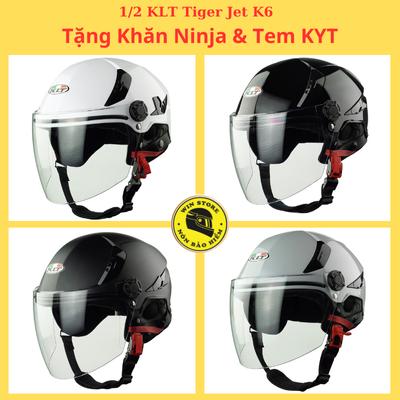 Nón 1/2 KLT Tiger Jet K6 ( Tặng Khăn Trùm & 13 Tem KYT ) _ Nón Bảo Hiểm , Helmet