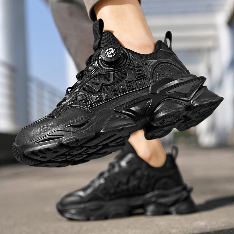 2024 Nuovo logo del marchio Personalizza uomo moda sport sneakers altezza crescente manopola rotante allacciatura casual scarpe da corsa per uomo atletico corridore_voghion.com