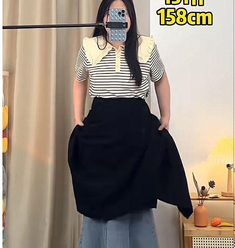 Product Introduction of Chân Váy Màu Đen, Ngoại Cỡ, Chân Váy Chữ A Che Hình Quả Lê Cạp Cao Bất Đối Xứng Dành Cho Phụ Nữ, Cô Gái Đầy Đặn, Che Bụng, Váy Ôm Sát 2