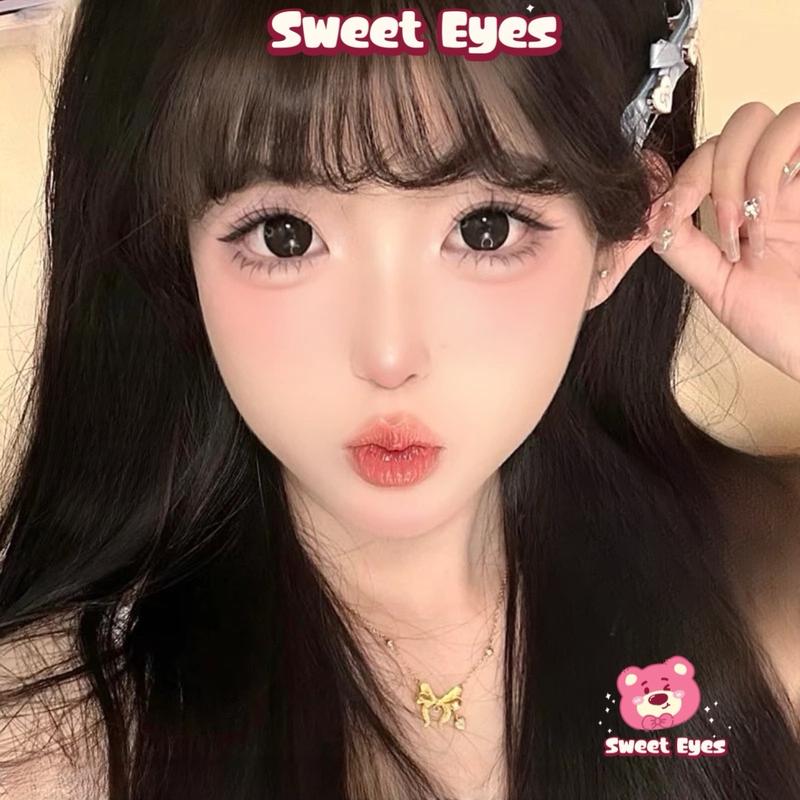 [ CÓ CẬN 0-8 ] Kính Áp Tròng Barbie Black Size 14.5mm ( Giá 1 Cặp - Tặng Kèm Khay Dụng Cụ Đeo ) - SWEET EYES