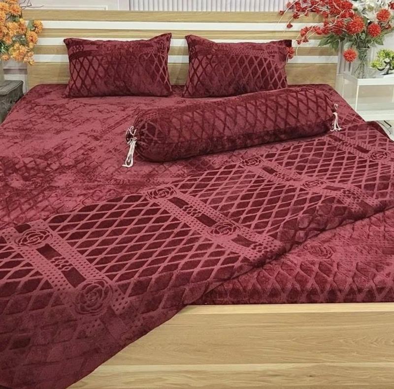 Set 5 Món Coco Chăn Hè Bộ Ga Nỉ Nhung Coco 5 Món: Ga + 2 Vỏ Gối Nằm + 1 Vỏ Gối Ôm + 1 Chăn Chăn 2 Lớp Có Khóa Kéo Lồng Được Ruột Tiện Lợi Chăn KT 2m * 2m3 nặng khoảng 1.5-1.8kg