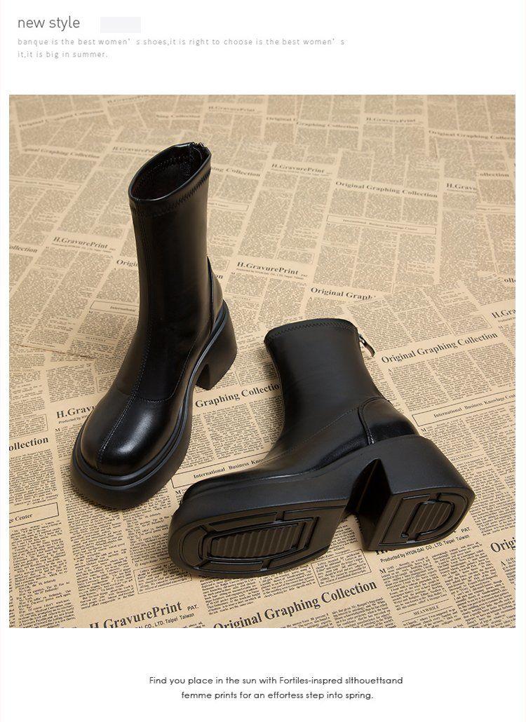 Product Introduction of Platform Martin Boots for Women, New Hot Style for Spring and Autumn, High Heel Ankle Boots, Korean Style Short Boots for Women 22