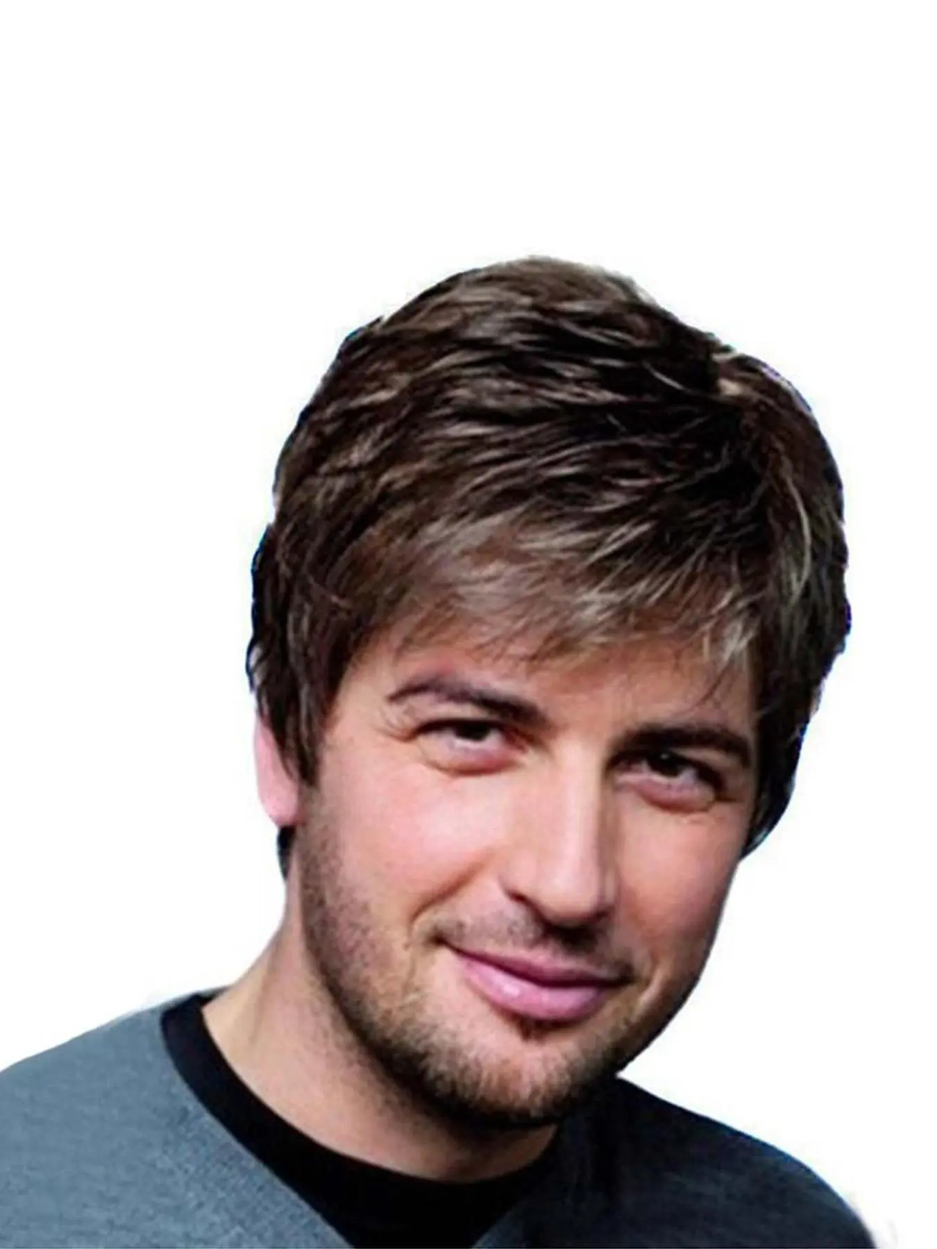Men's Short Curly Wigs with Air Bangs, Natural Looking Fluffy Comfortable Breathable Suitable Wigs for Men, Synthetic Full Machine Wigs for Party Photography, Daily Use