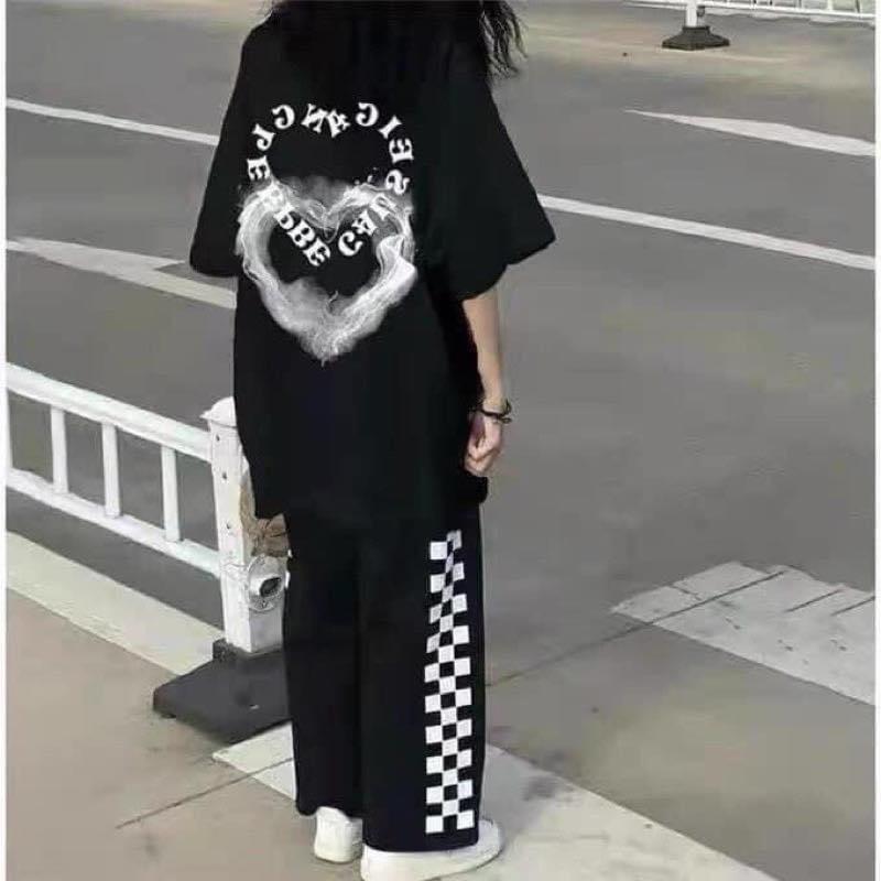 Áo phông nữ trái tim khói lửa độc đáo (Li) Top Womentop 2025 Cotton Voi 1