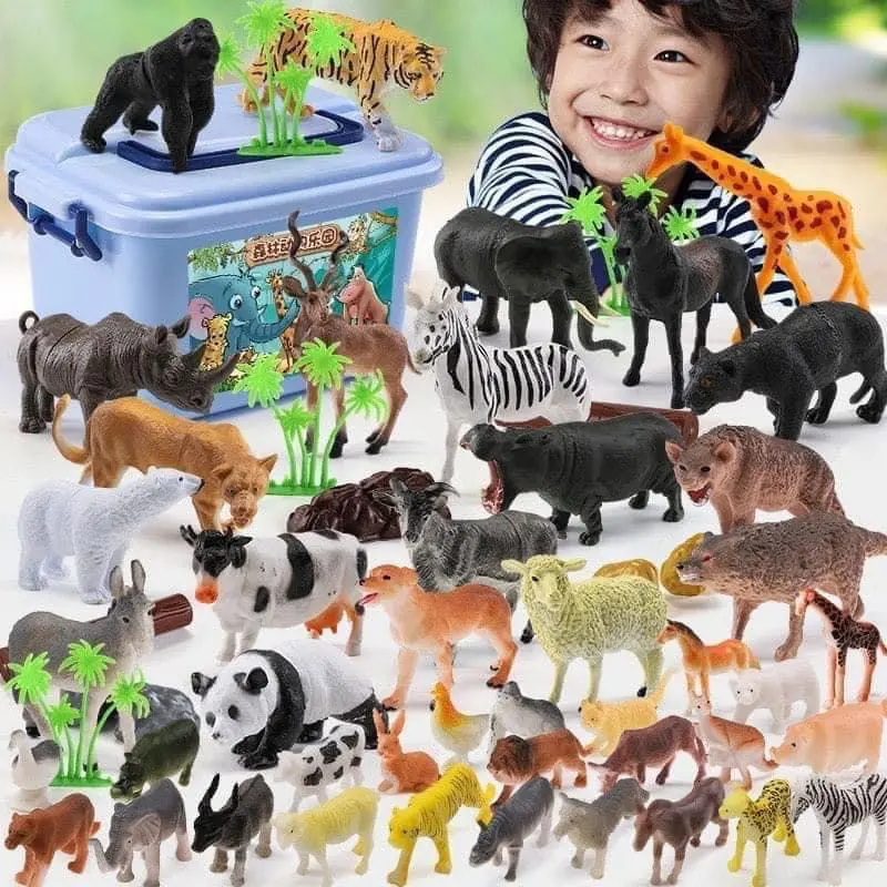 Thùng Động Vật 58 Chi Tiết Đồ Chơi Con Vật Mô Hình Thú Cho Bé {LOẠI 1}