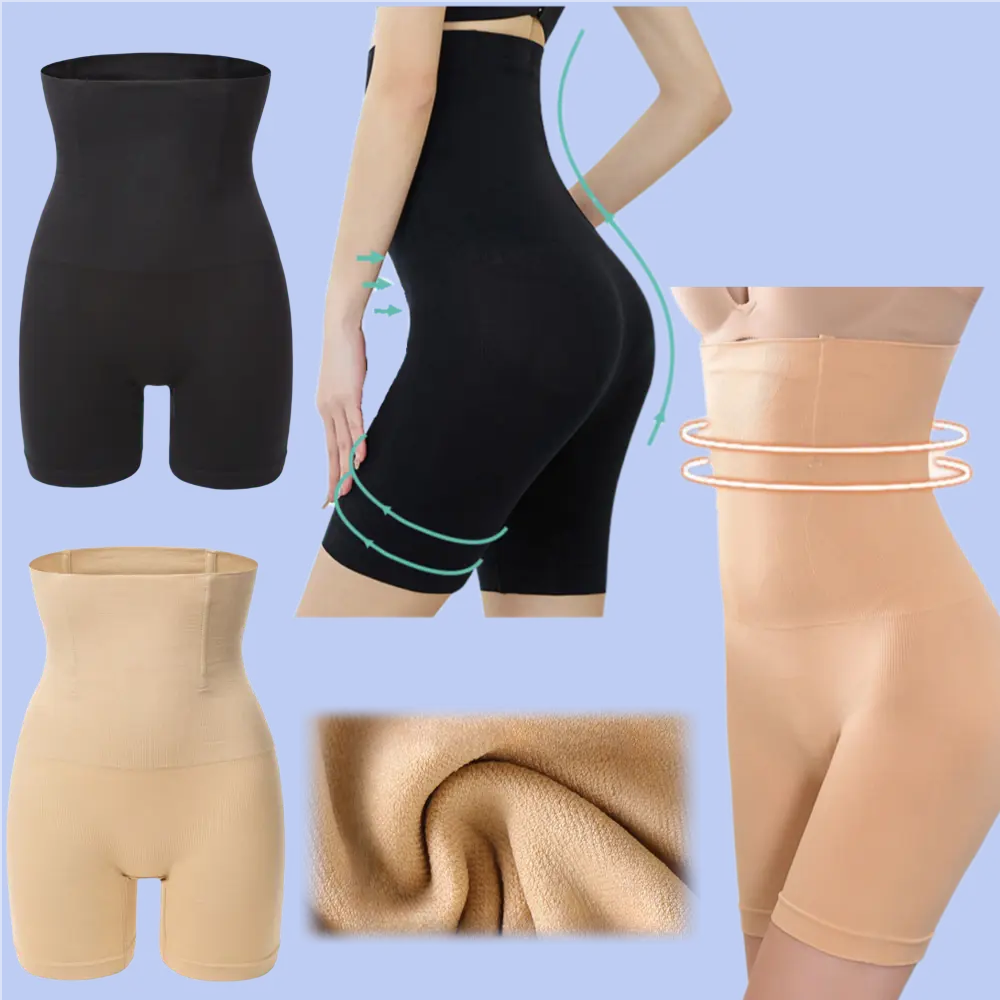 Quần Nữ Cạp Cao, Đáy Quần, Mặc Xuống, Đồ Lót Thoải Mái, Eo Co Giãn Mạnh, Vải Liên Kết, Thoáng Khí, Thích Hợp Cho Thể Thao, Kiểu Ngắn, Dành Cho Phụ Nữ